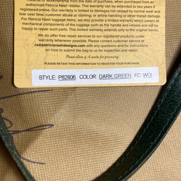 VNTG PATRICIA NASH STYLE P82806 Dark Green Leather Crossbody with Dust bag - Picture 7 of 11